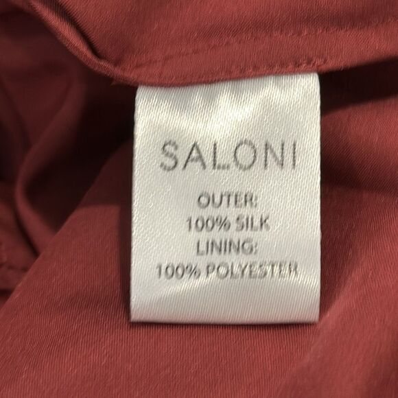 NWT Saloni Isa Ruffle Dress in Ruby Paisley Size 2 Revolve - Picture 13 of 14